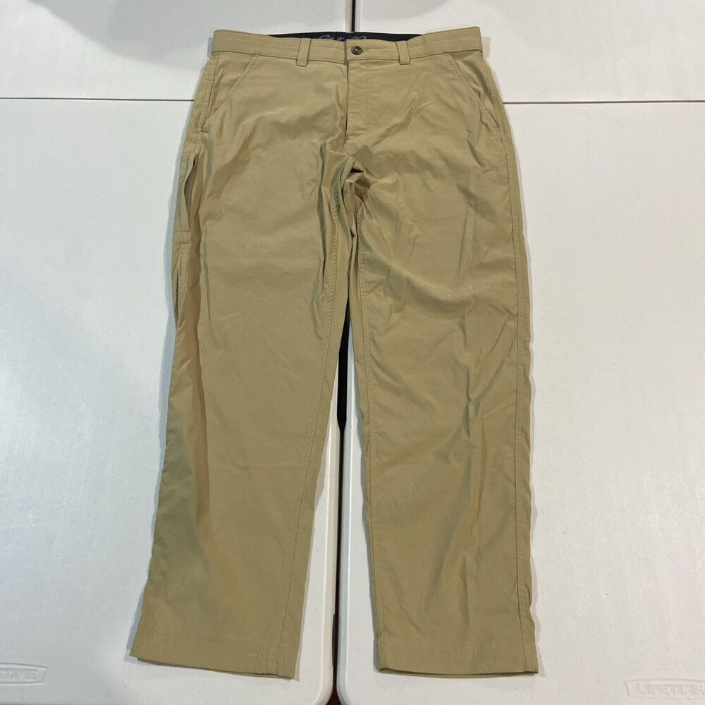 Eddie Bauer Travex Chino Pants Men's Size 35x32 Tan Brown Straight Tech